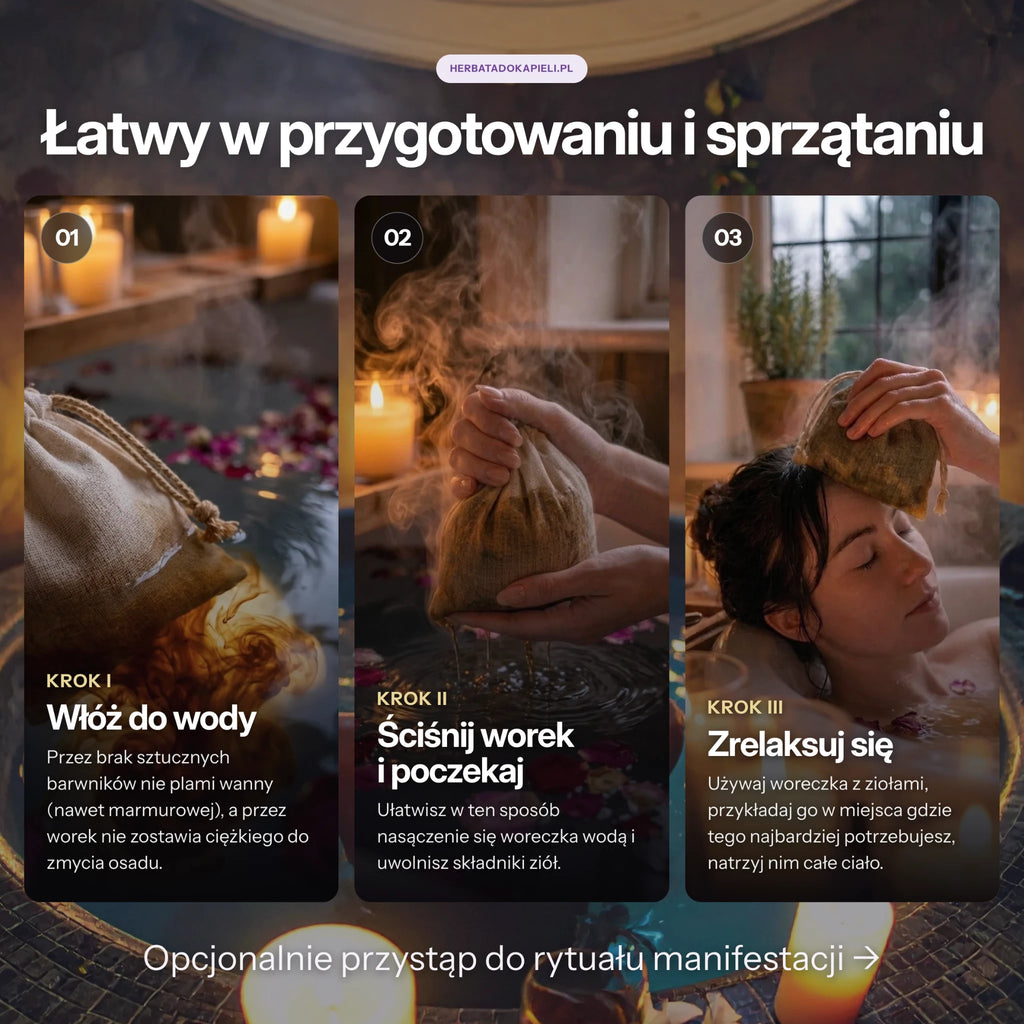 Energetyczny rytuał kąpielowy manifestacji dodatkowej mocy - 3 sztuki
