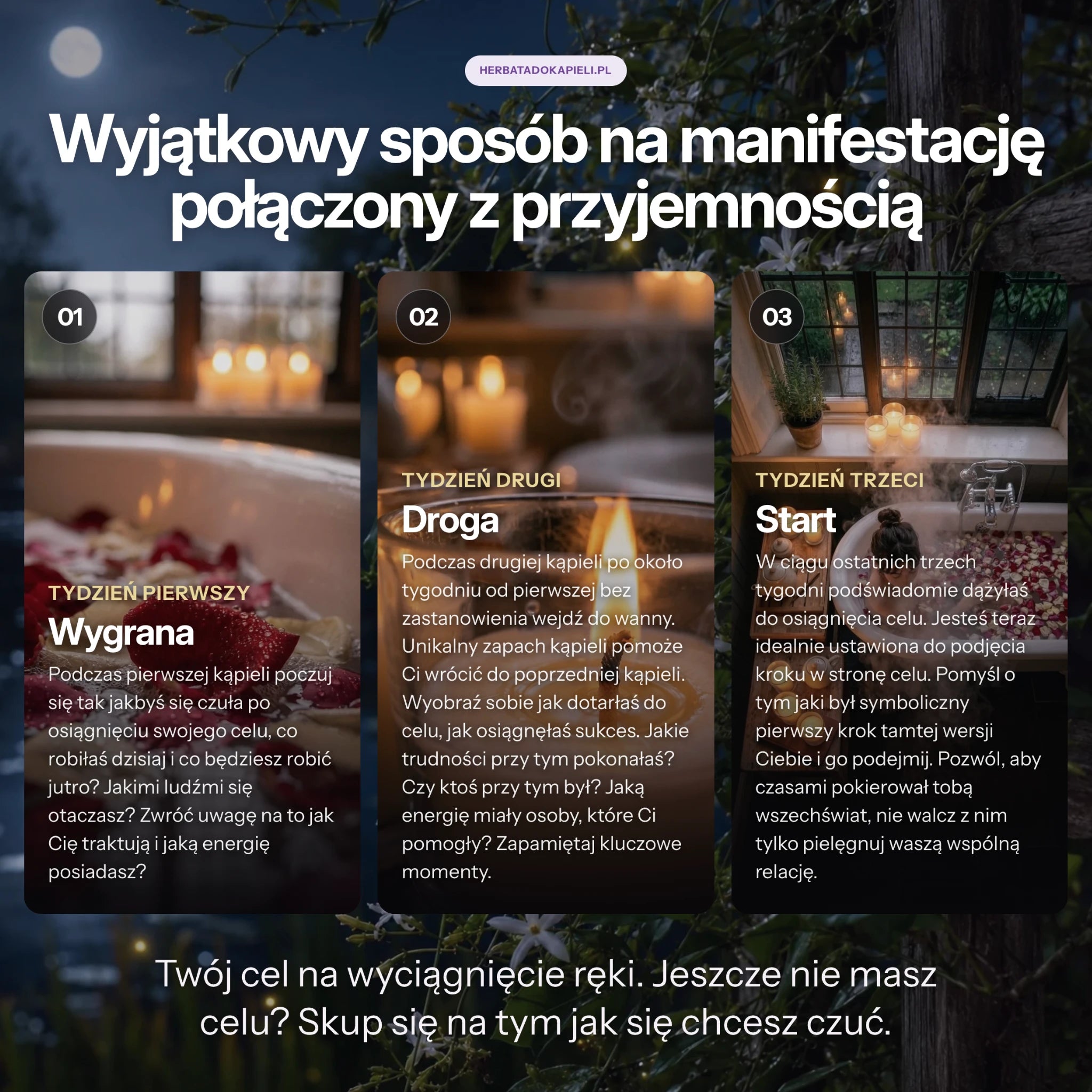 Energetyczny rytuał kąpielowy manifestacji dodatkowej mocy - 3 sztuki