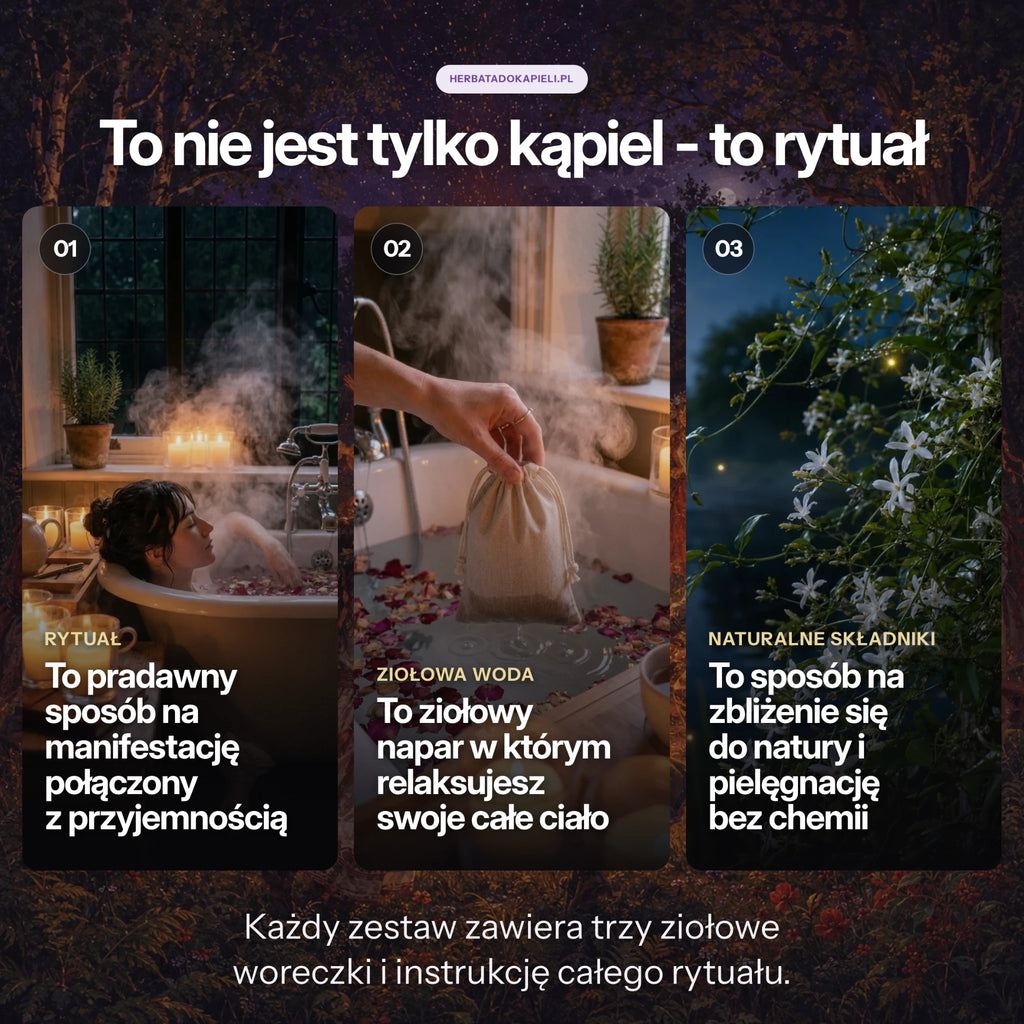 Energetyczny rytuał kąpielowy manifestacji dodatkowej mocy - 3 sztuki