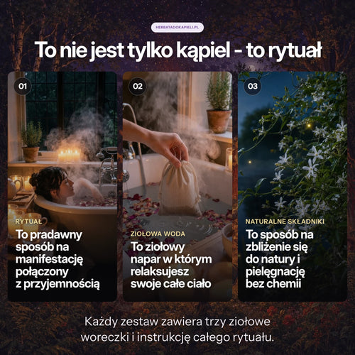 Detoksykujący rytuał kąpielowy manifestacji oczyszczenia i przygotowania - 3 sztuki