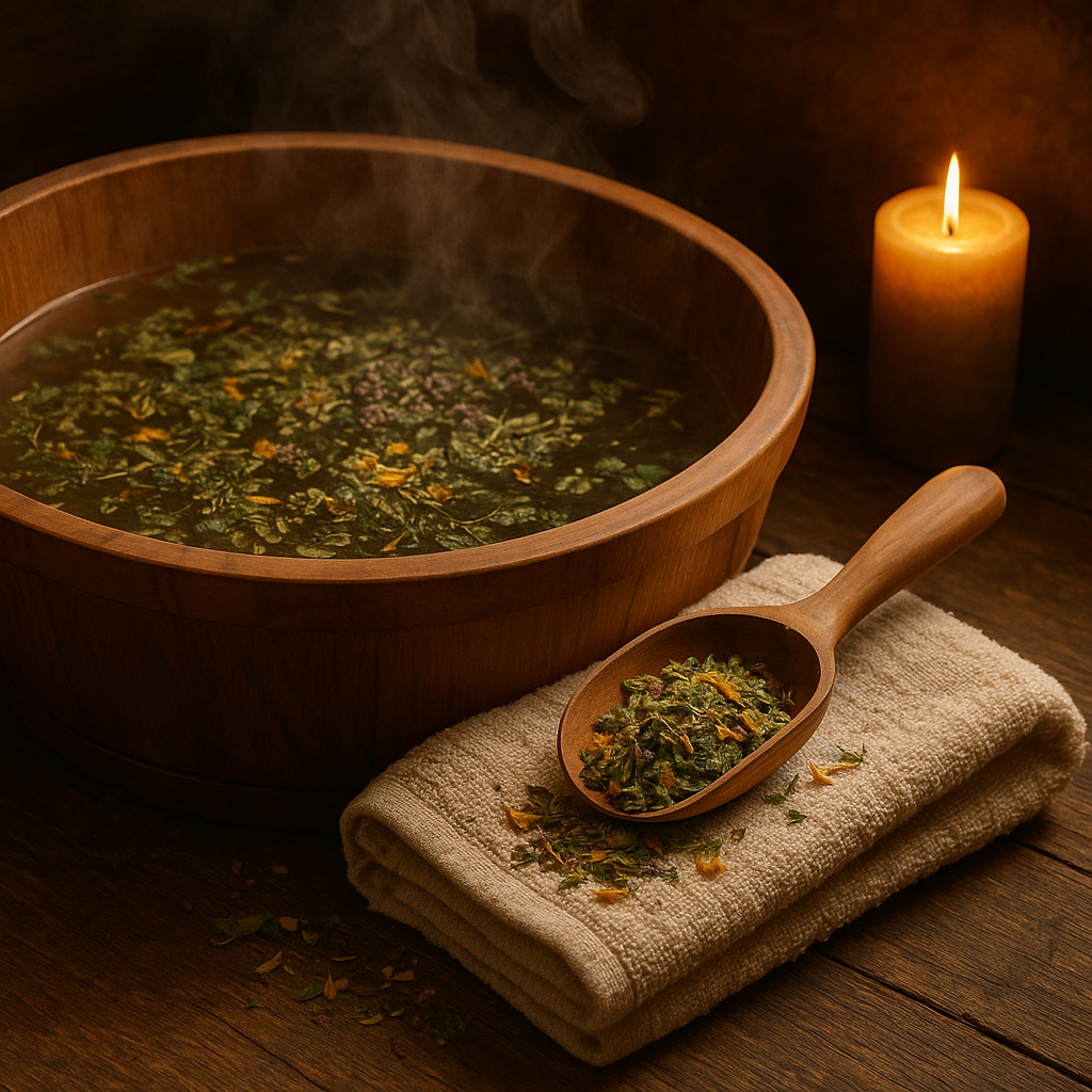 Ziołowy rytuał kąpieli — ciepło i aromat